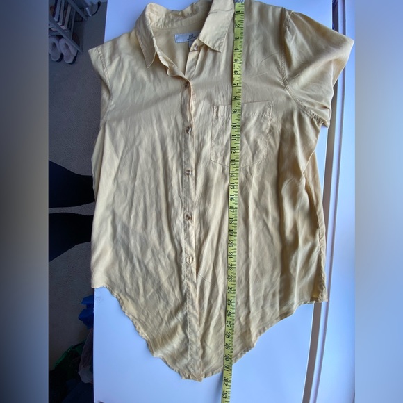 THREAD + SUPPLY Tie Front Long Sleeved Mustard Yellow Shirt Size Large - Picture 11 of 12